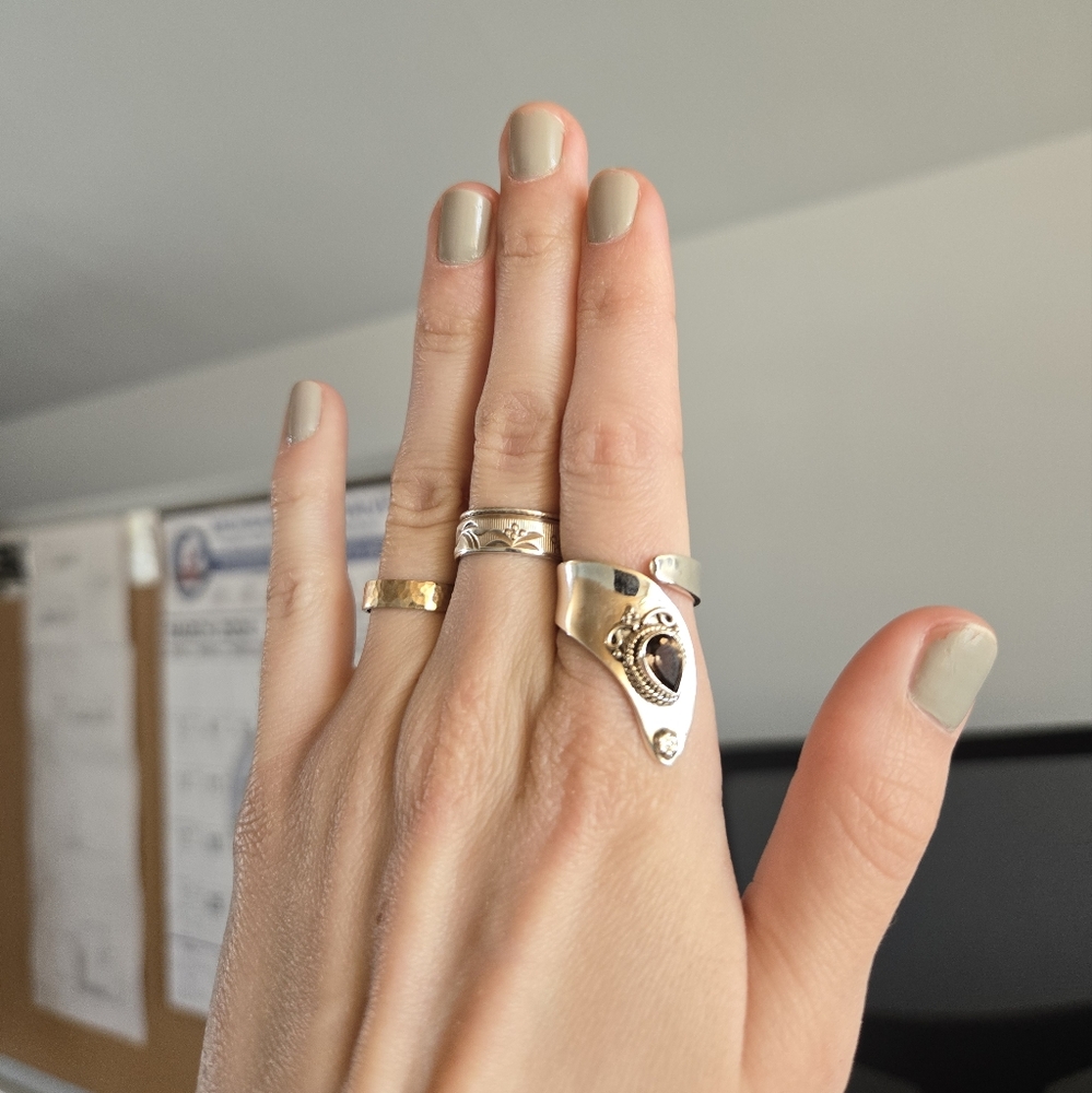 Gemstone Sterling Wrap Ring 832 - Picture 2 of 4